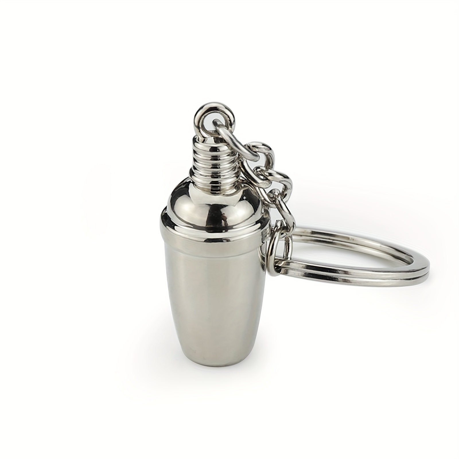 TEMU 1pc 3d Shaker Utensils Alloy Keychain Creative Pendant Easy American Three-dimensional Cocktail Glass