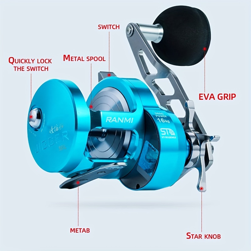 Star Drag Conventional Fishing Reel 33lb Drag 10+1BB High Speed 7.0:1  Lightweight Round Trolling Jig Reel Pefect for Saltwater Fishing