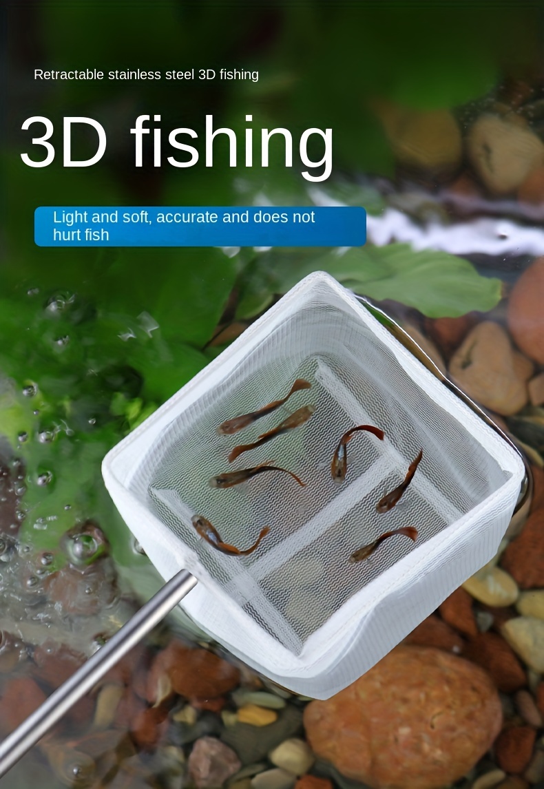 Mipcase Telescopic Stainless Steel Fishing Net Foldable Fish Net Aquarium  Net Fishing Net for Kids Landing Nets for Fishing Net for Fish Tank Fish