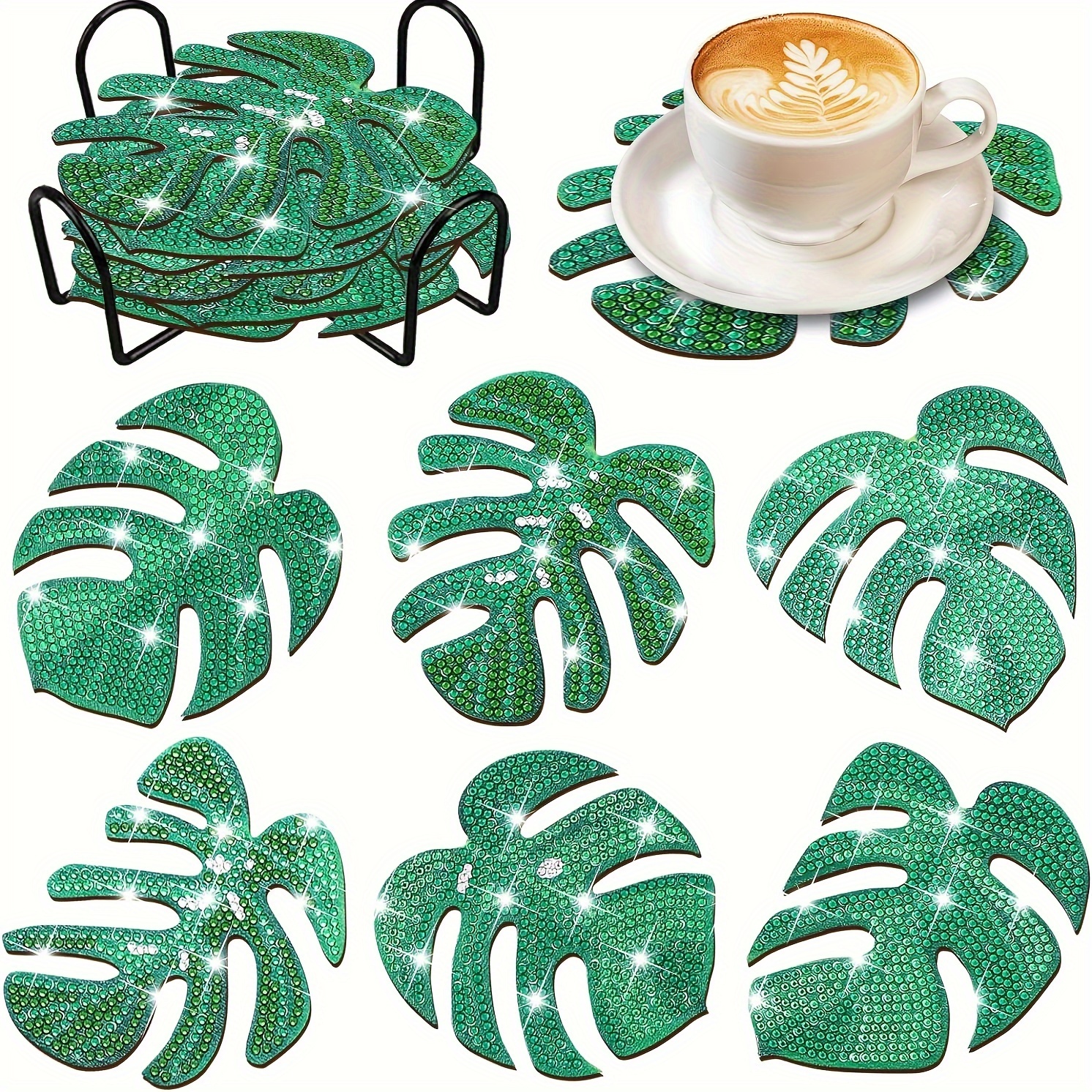  8PCS Animal Diamond Painting Coasters Kit, Shield Shape Diamond  Painting Coasters with Holder, DIY Drink Coasters with Cork Base Diamond  Painting Coasters Kit for Adults Kids Beginners (Animal)