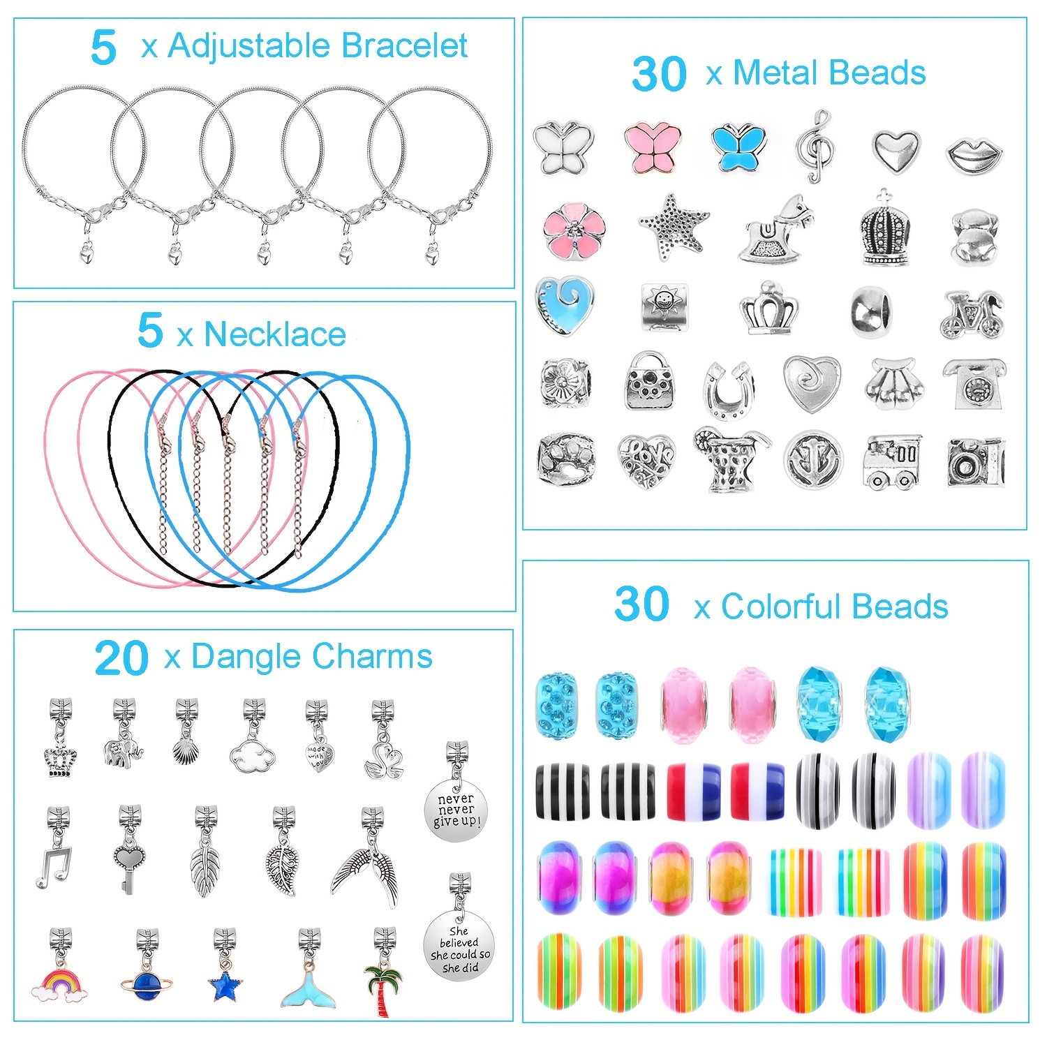 Bracelet Making Kit for Girls Charm Bracelets Kit with Beads