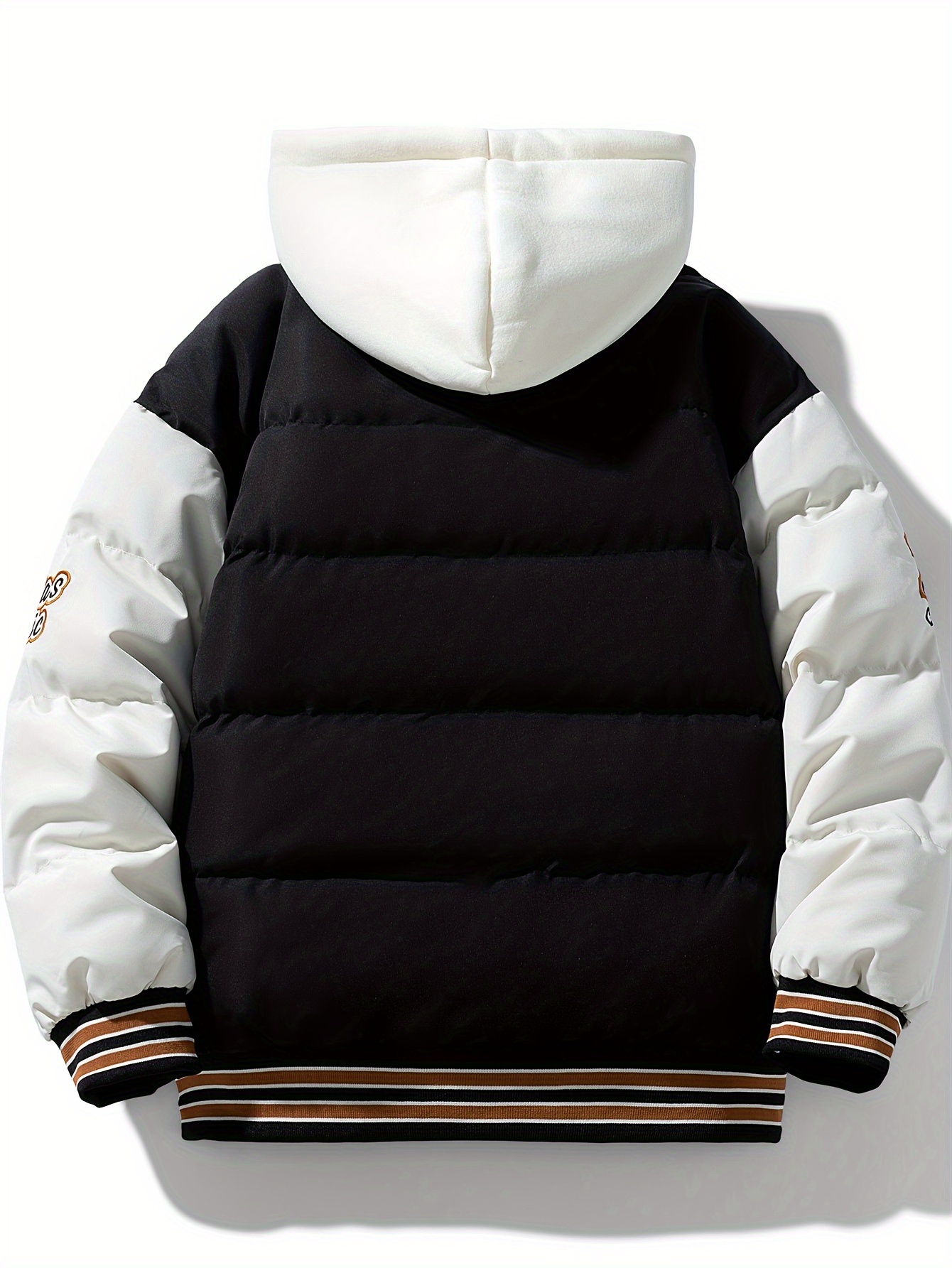 Warm Berber Fleece Padded Jacket Men's Casual Color Block - Temu