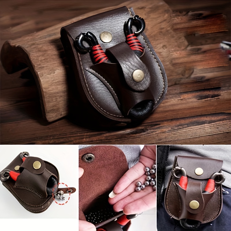 Premium Leather Slingshot Bag With Quick loading Magnet Ring - Temu