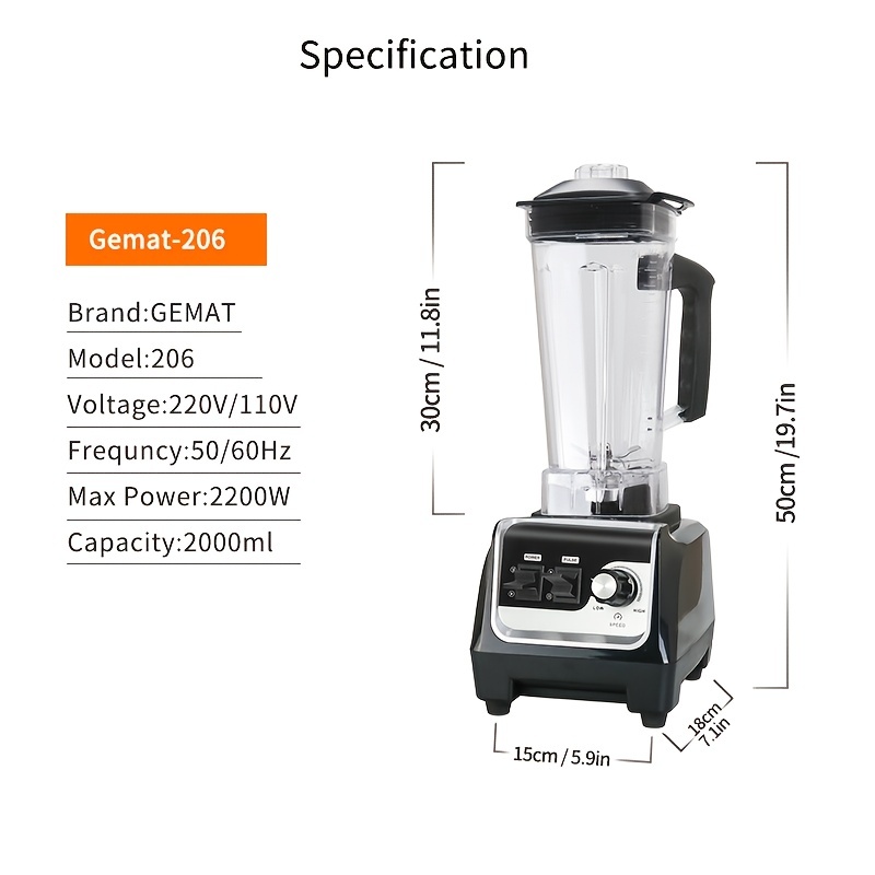 Heavy Duty Commercial Blender High Power Professional Mixer