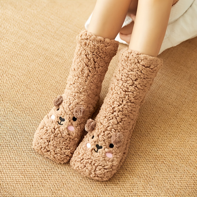 Women's Slipper Socks Fuzzy Fluffy Cozy Thick Warm Plaid - Temu Canada