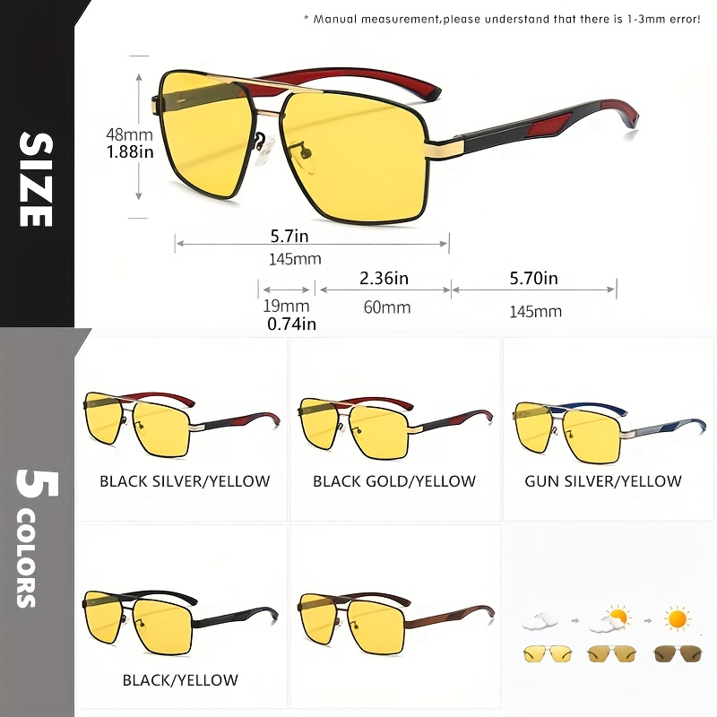 1pc Unisex Uv400 Photochromic Polarized Sunglasses For Driving Fishing  Riding - Jewelry & Accessories - Temu