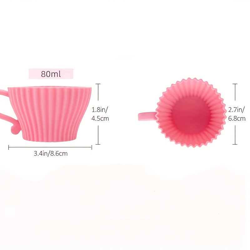 Teacups Set of Silicone Cupcake Baking Molds With 4 Silicone Tea