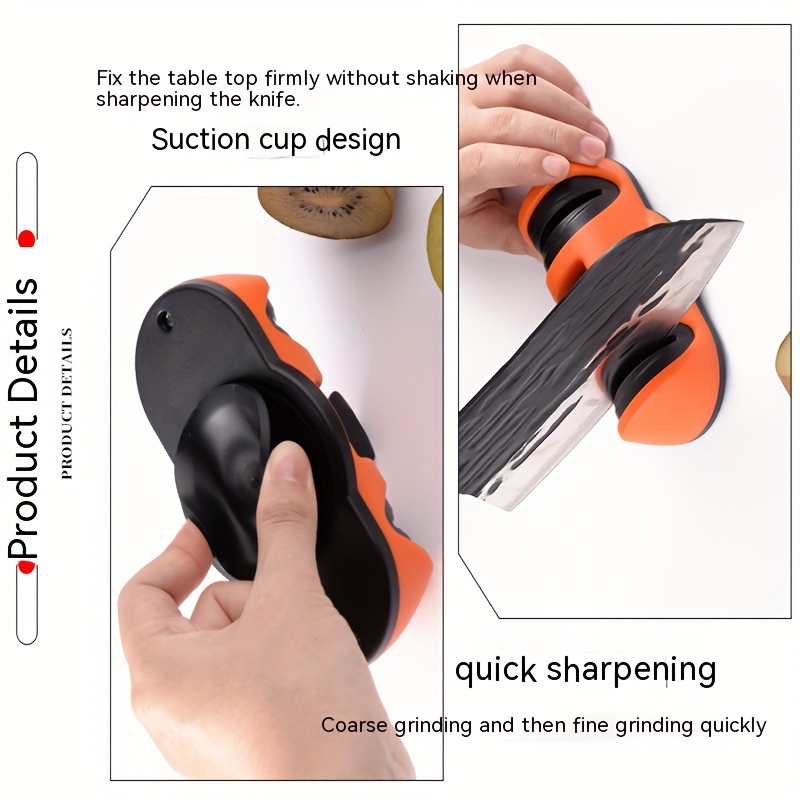 Manual Knife Sharpener, Knife Sharpening Kit with Suction Cup