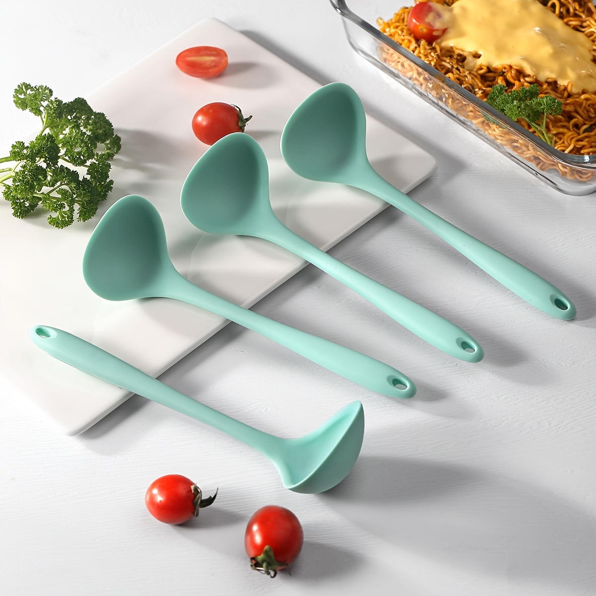 Small Silicone Ladle Spoon, High Heat Resistant Soup Ladle Scoop