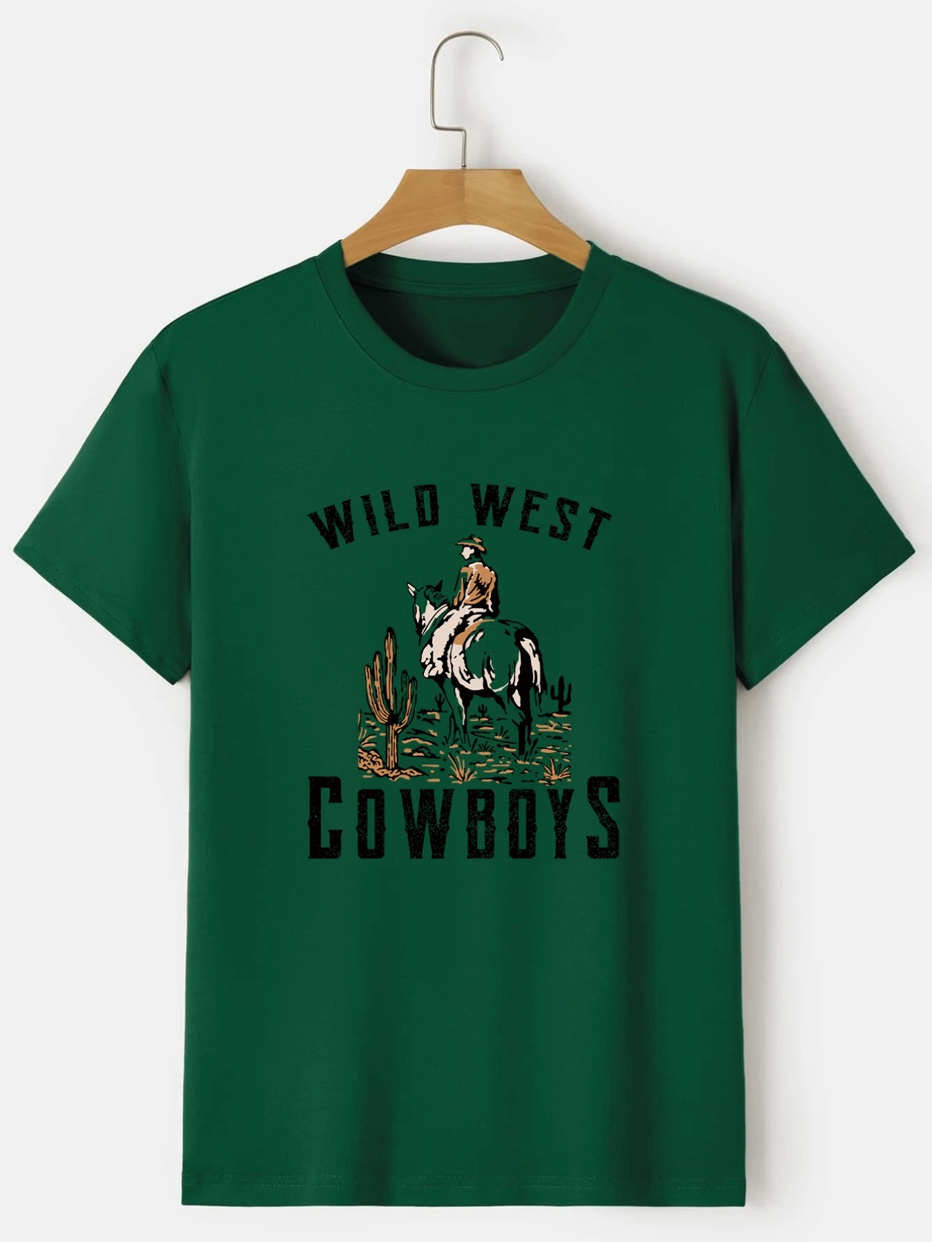 Men's Casual 'wild West Cowboys' Print Crew Neck Short Sleeves T-shirts For  Summer - Temu