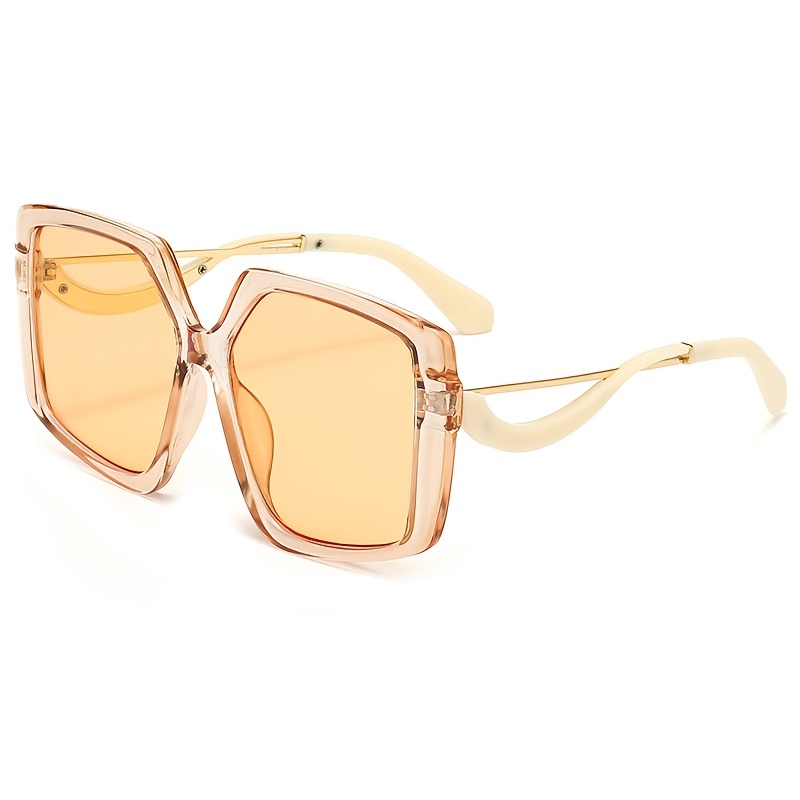 Polygon Frame Metal Temple Sunglasses UV Protection