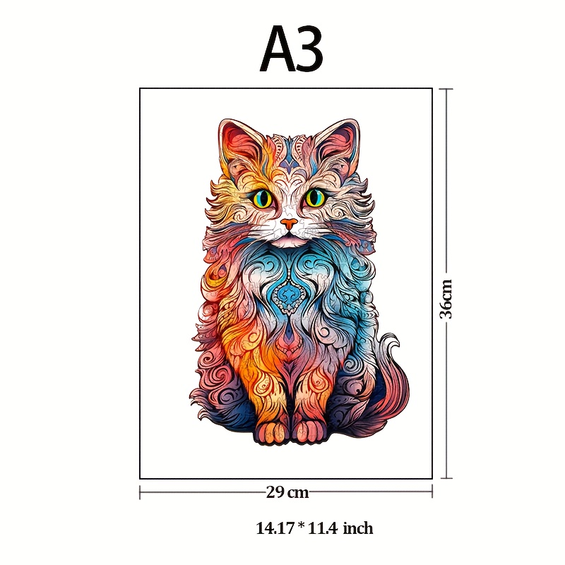 Cat Wooden Puzzle Exquisite Gift Packaging With Challenging - Temu