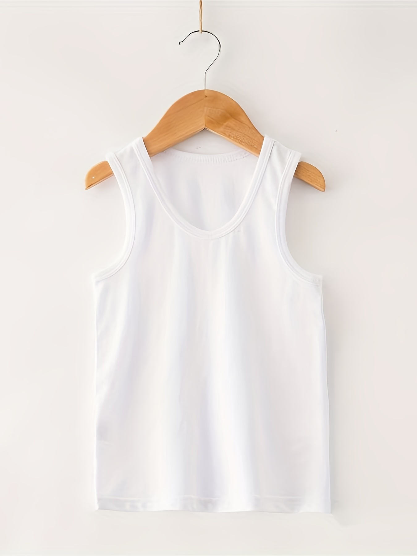 Cotton White Tank top Sando for Girls, Stretchable Fabric