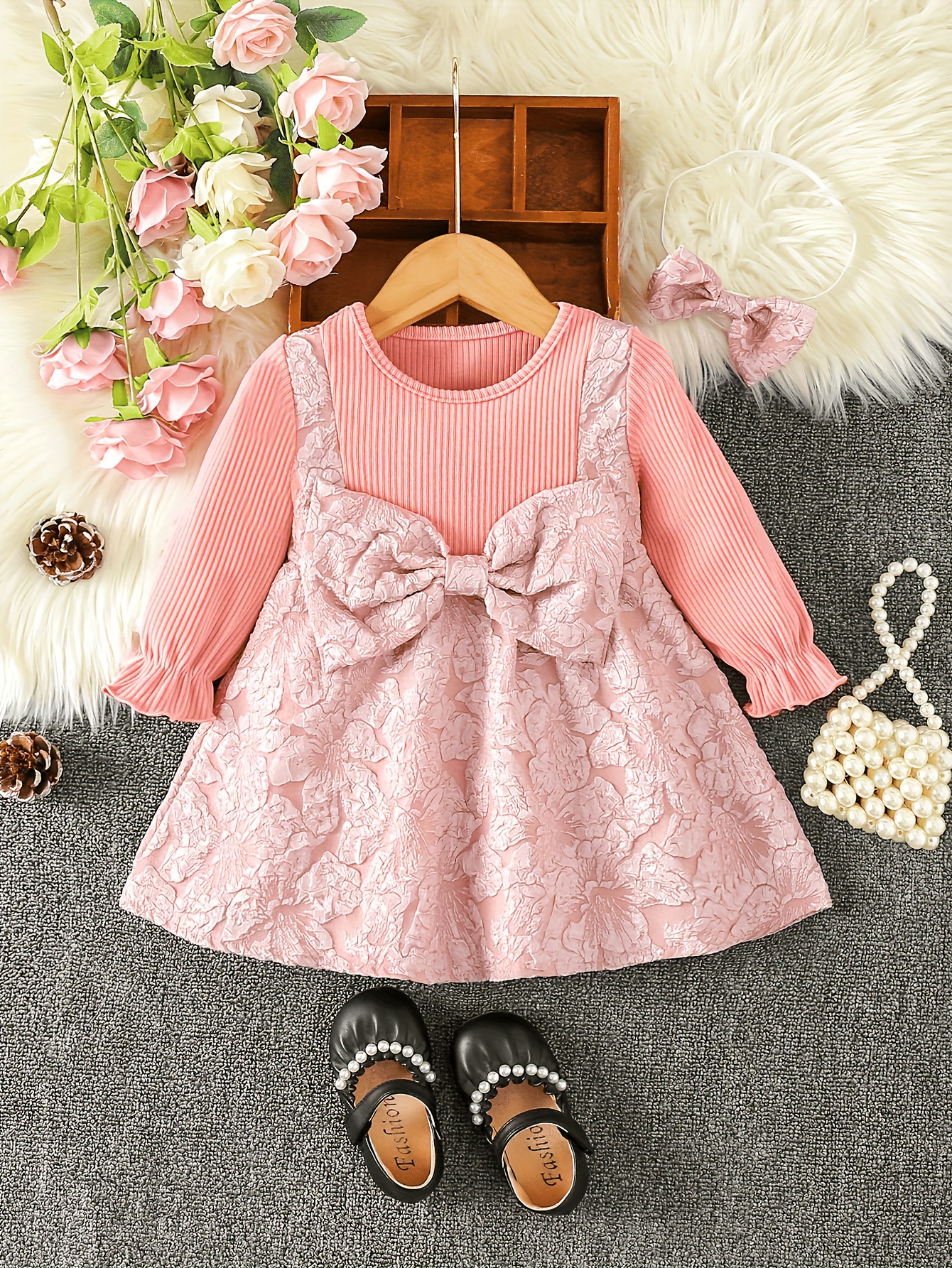 Vestido Infantil de Festa - Princesa Laço Rosa