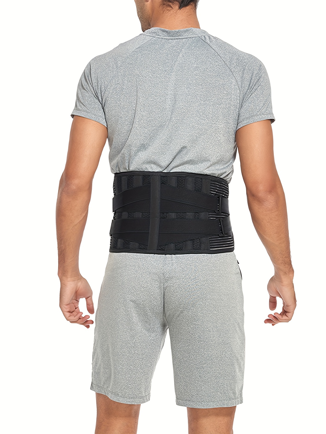  Cinturón de soporte lumbar, entrenador de cintura transpirable,  cinturón de soporte lumbar, cinturón de tirantes para espalda con gancho  para dolor de espalda : Industrial y Científico