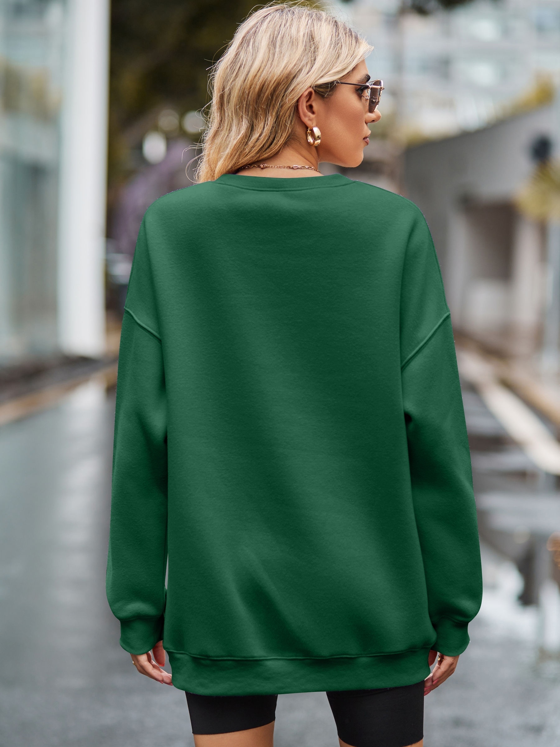 CHGBMOK Womens Long Sleeve Sweatshirts Casual Drop Shoulder Long Sleeve  T-Shirts Round Neck Solid Tops Comfort Pullover Tees, Blouses for Women  Business Casual, Womens Plus Size, Army Green Small : : Clothing