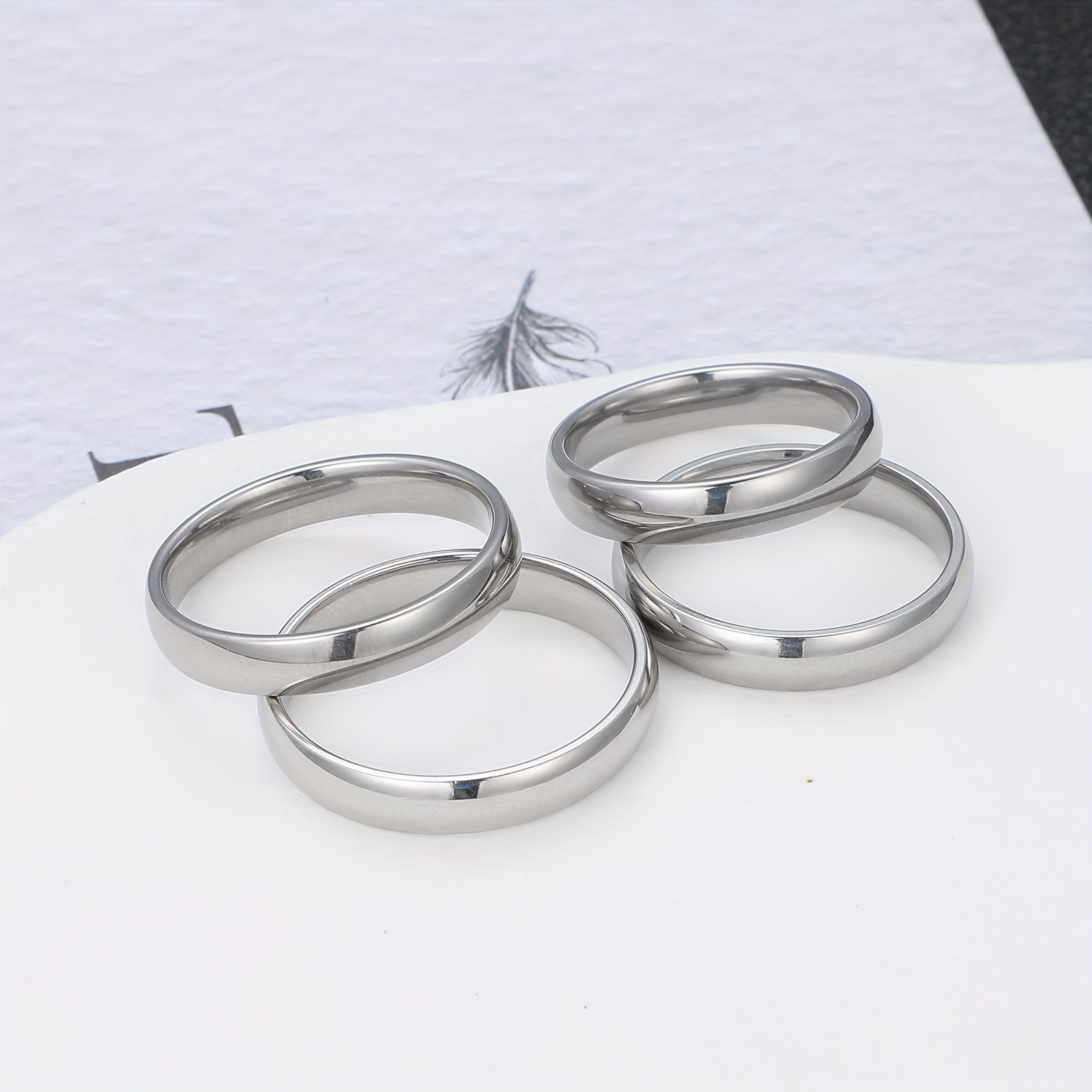 Titanium Steel Ring Non Fading Solid Ring 4 Sizes