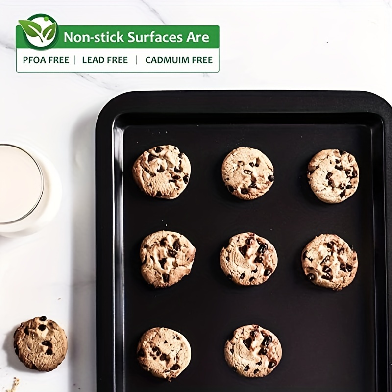3pcs, Rectangular Baking Pan, Carbon Steel Non-Stick Cookie Sheet