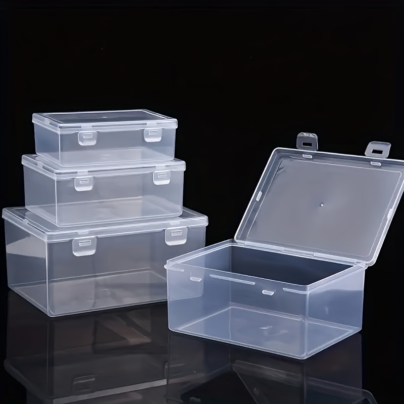

1pc Pp Double Buckle Rectangular Transparent Box With Lid, Plastic Storage Box, Sample Display Box, Jewelry Tea Box, Practical Convenient Supplies