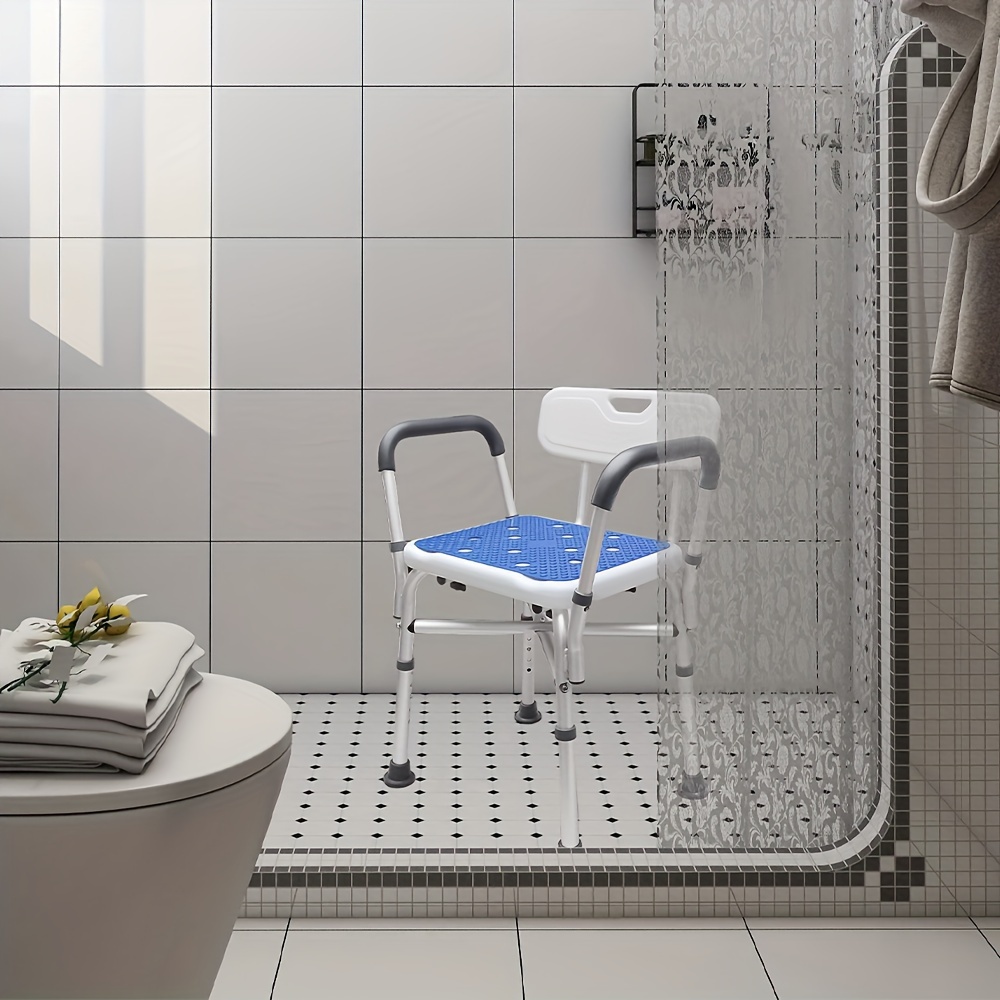Silla de ducha para ducha interior, banco de ducha para ancianos y  discapacitados, asiento de ducha resistente con brazos y respaldo, silla de  baño