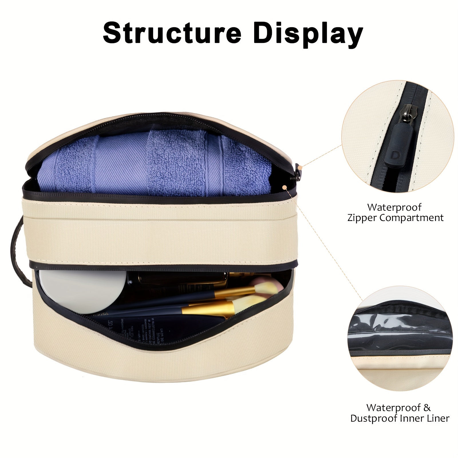 1pc Geometric Graphic Fashion And Casual PU Leather Makeup Bag Large  Capacity Multifunction For Makeup Tools With Zipper Waterproof Makeup Pouch  Durable And Portable Makeup Organizer For Travel And College For Women