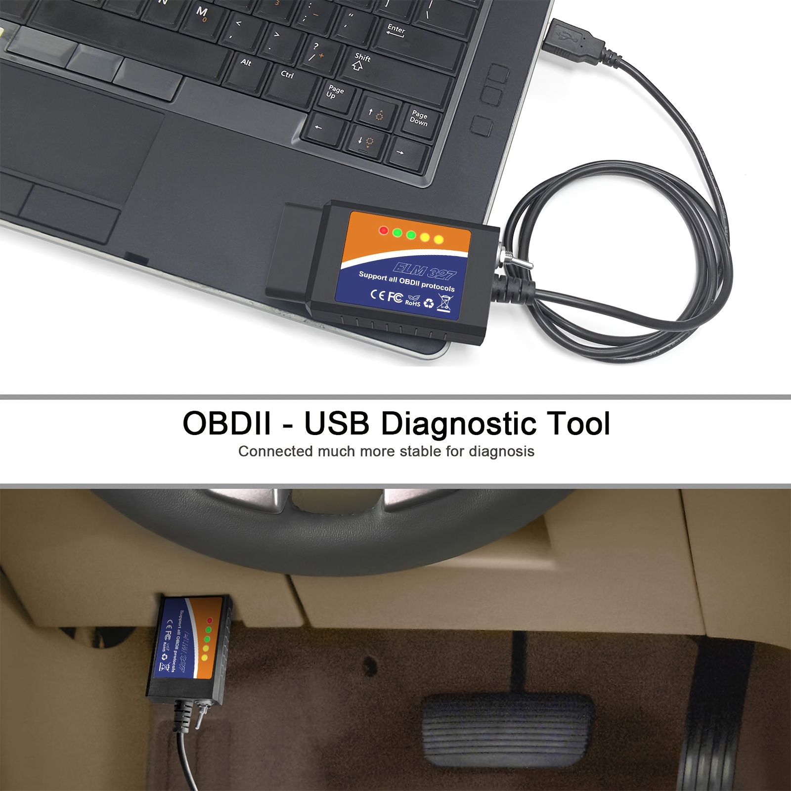 OBD2 Diagnostic Scanner ELM327 V1.4 USB ELM 327 with PIC18F25K80 Chip