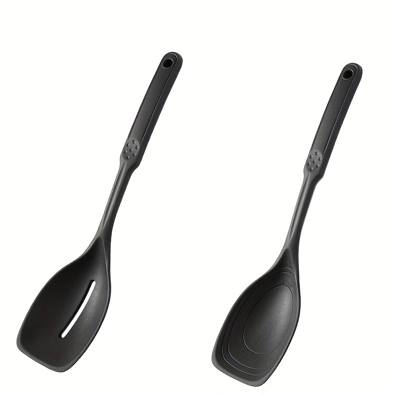 Pack Of 2 Large Silicone Slotted Spatula, Non Stick Solid Spoon