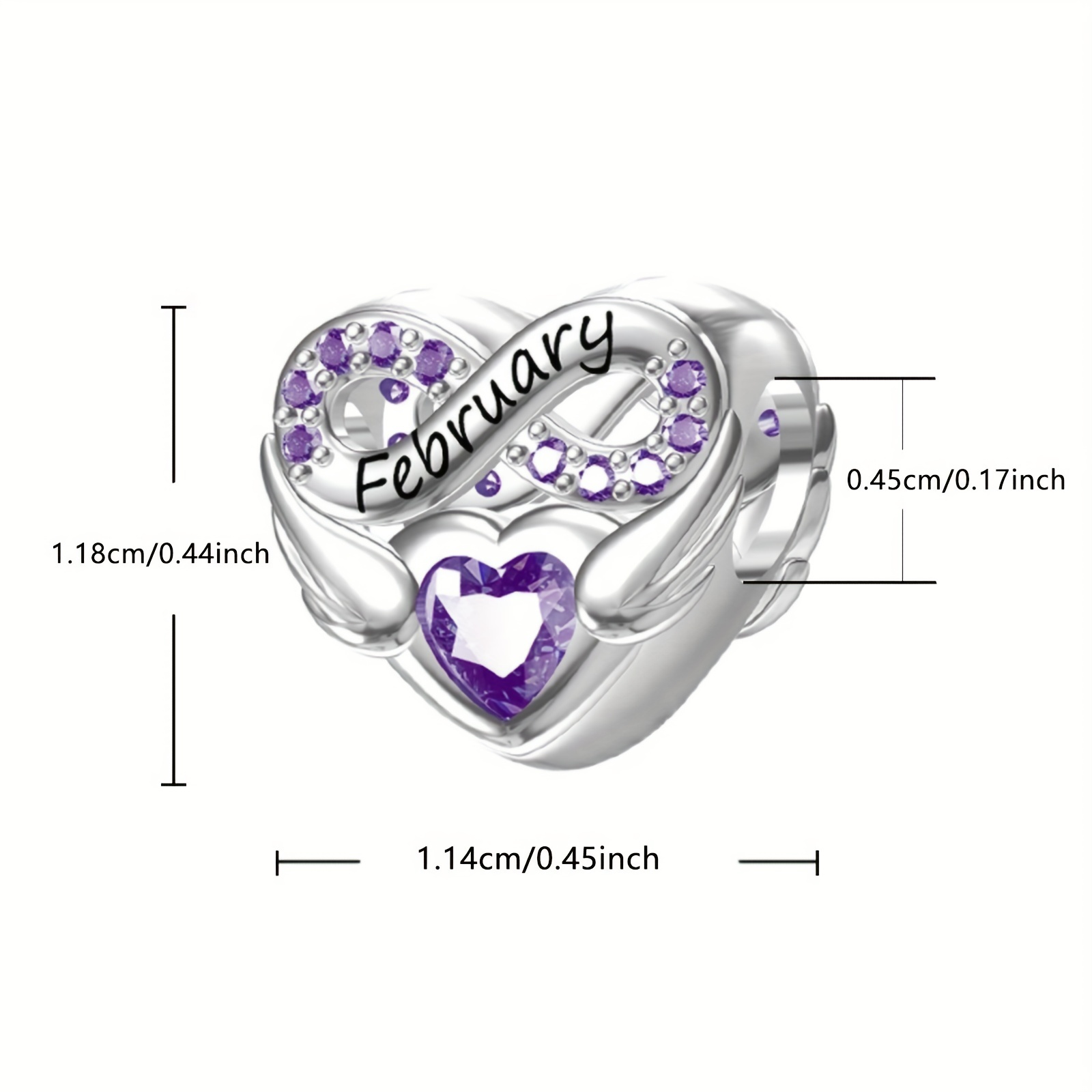 S925 Sterling Silver Beads Twelve Month Love Heart Shape - Temu