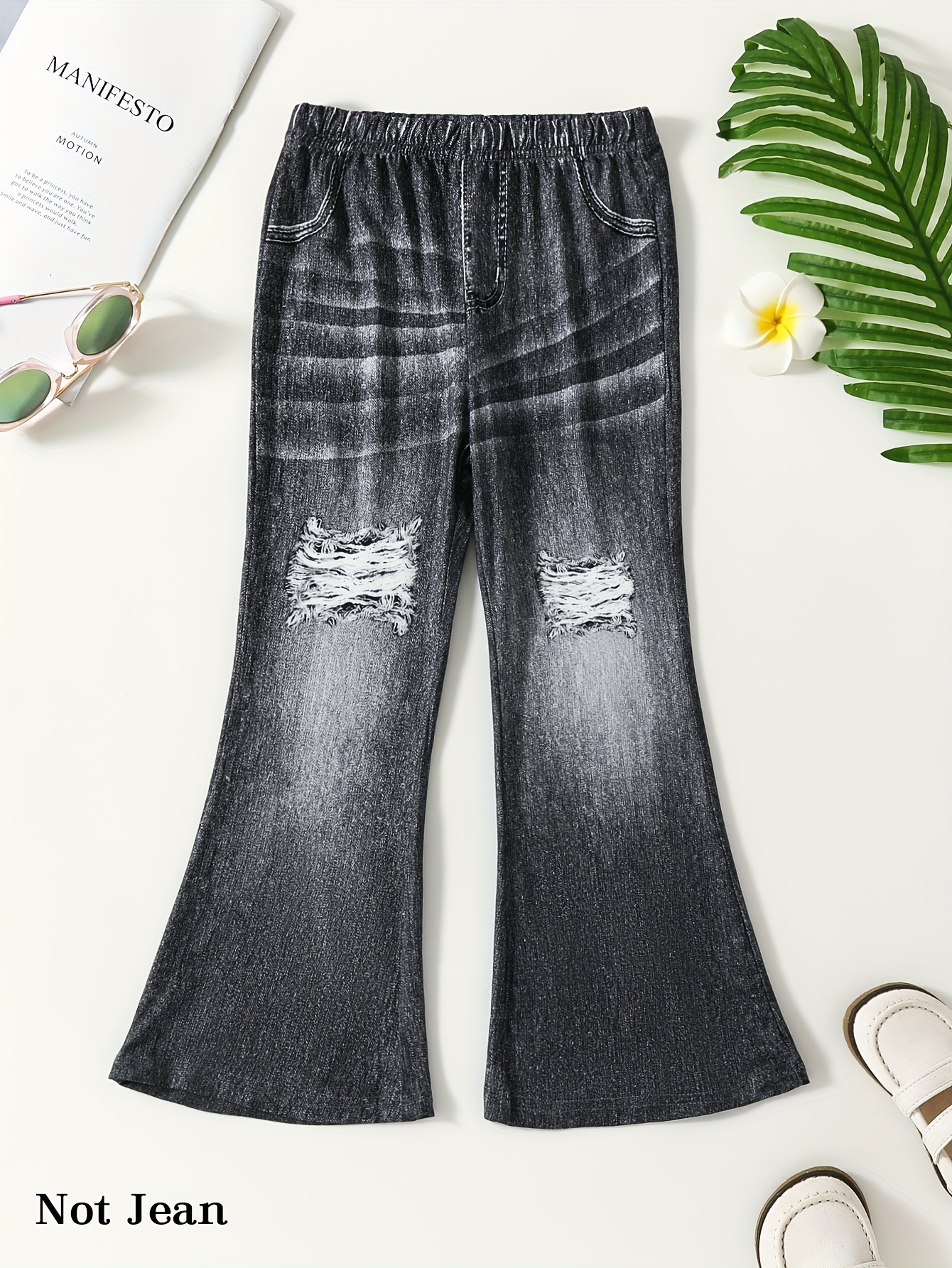 1 12y Girls Cute Jeans Bell bottom Design Casual Versatile - Temu United  Kingdom