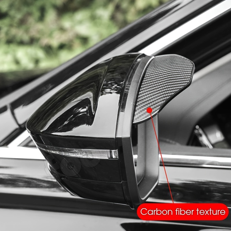 2pcs Car Rearview Mirror Rain Shield Rain Eyebrow Rain Cover Thickened  Carbon Fiber Universal Auto Rearview Mirror Rain Shield