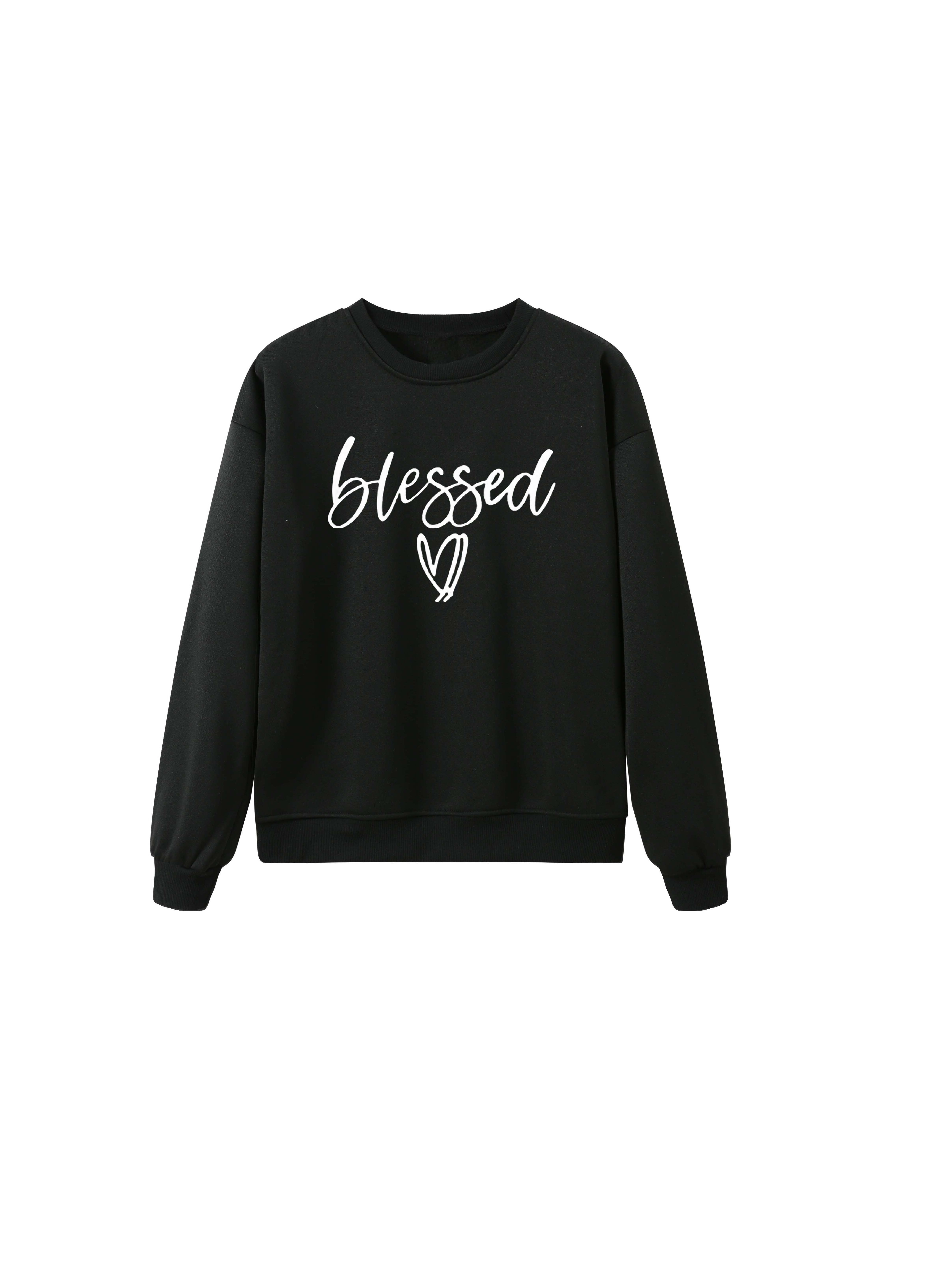 Casual Two piece Set Blessed Heart Print Long Sleeve - Temu Republic of  Korea