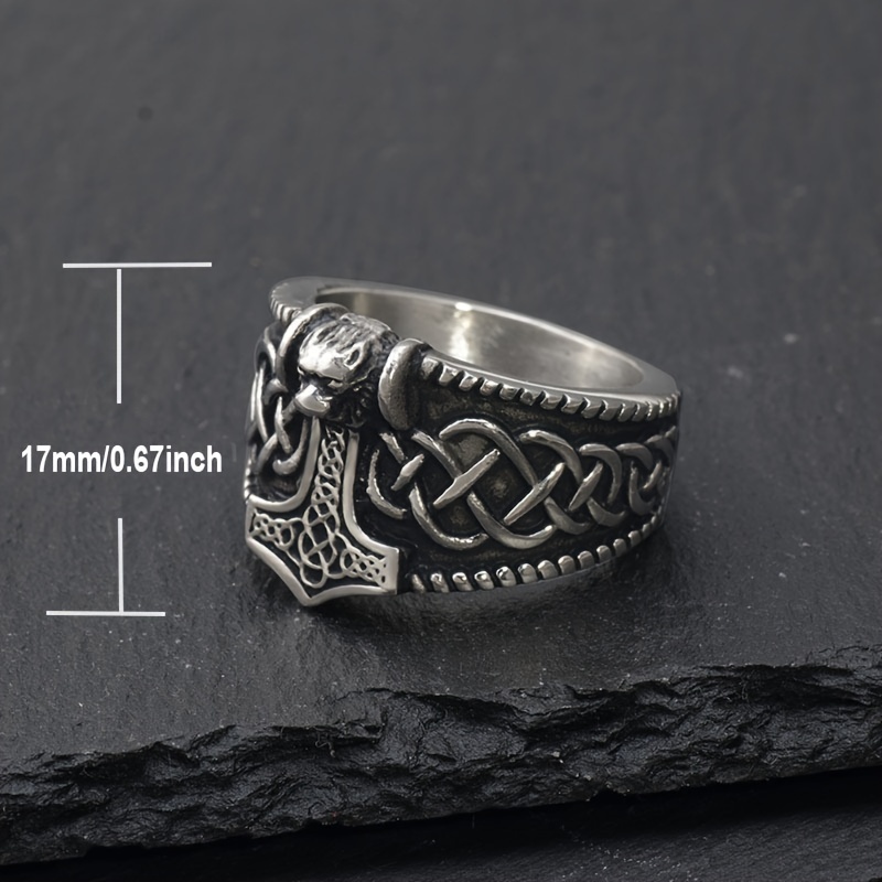 1pc Bague Marteau Thor Bagues Mjolnir Viking En Acier Temu France