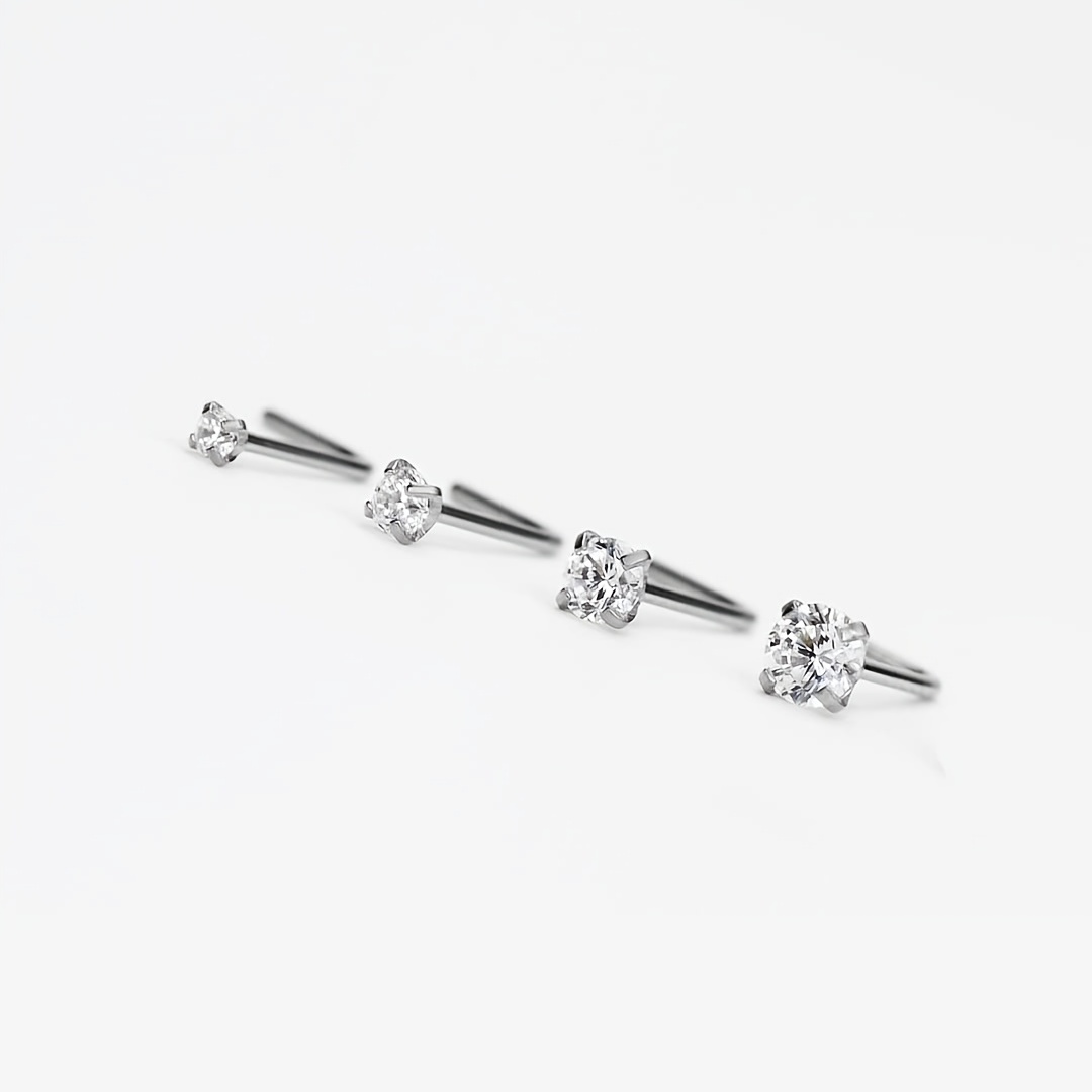 6pcs L Shape Nose Ring Set, Body Piercing Jewelry