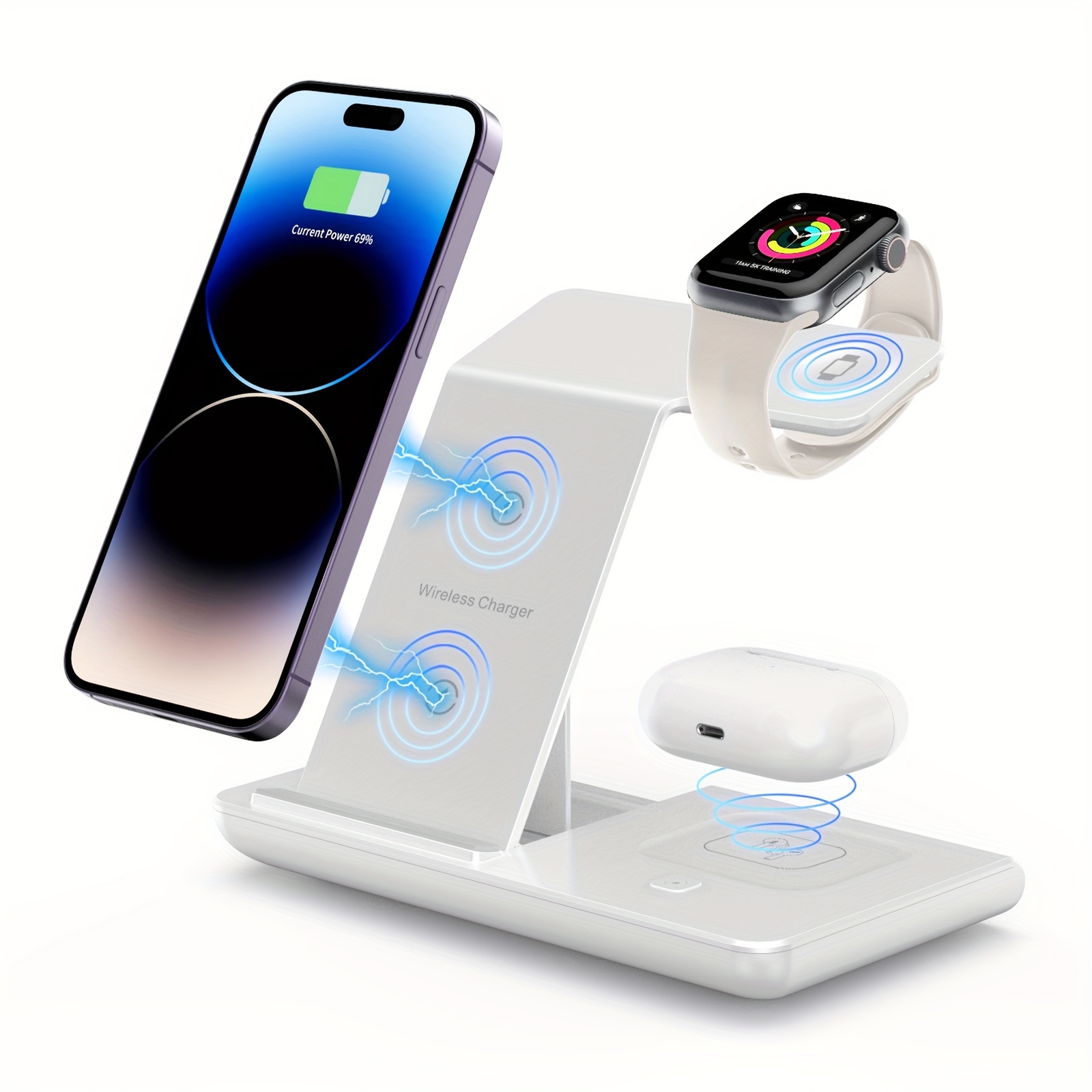 Stazione di ricarica 3-in-1 MagSafe per iPhone con base wireless per Apple  Watch e AirPods - bianco - Italiano