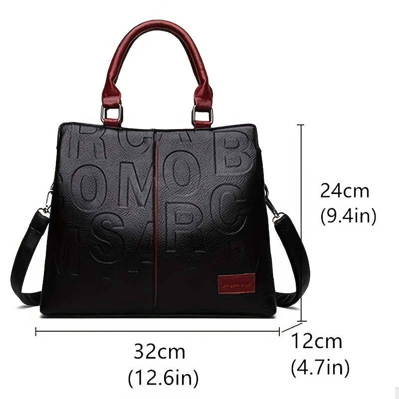 Elegant Floral Pattern Handbag, Women's Fashion Faux Leather Shoulder Bag,  Trendy Double Handle Purse - Temu