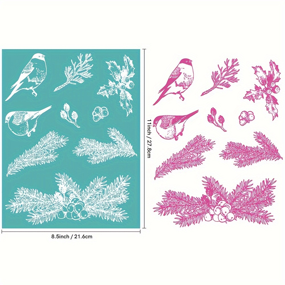 Silkscreen Stencils Of Christmas Winter Finch For Diy Crafts - Temu