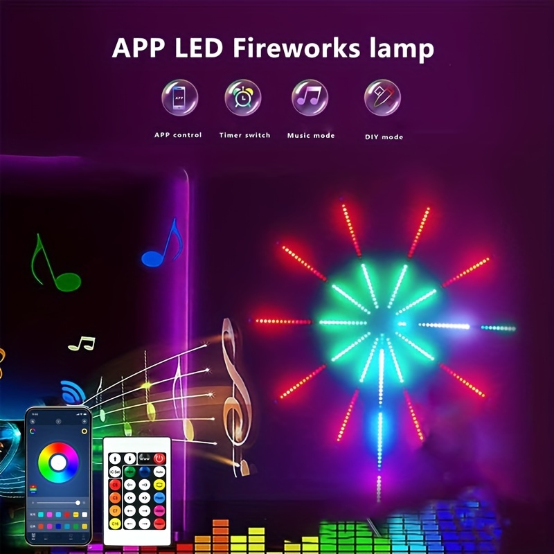 RGBIC Feuerwerk LED-Streifenlichter Bluetooth APP-Steuerung Musik