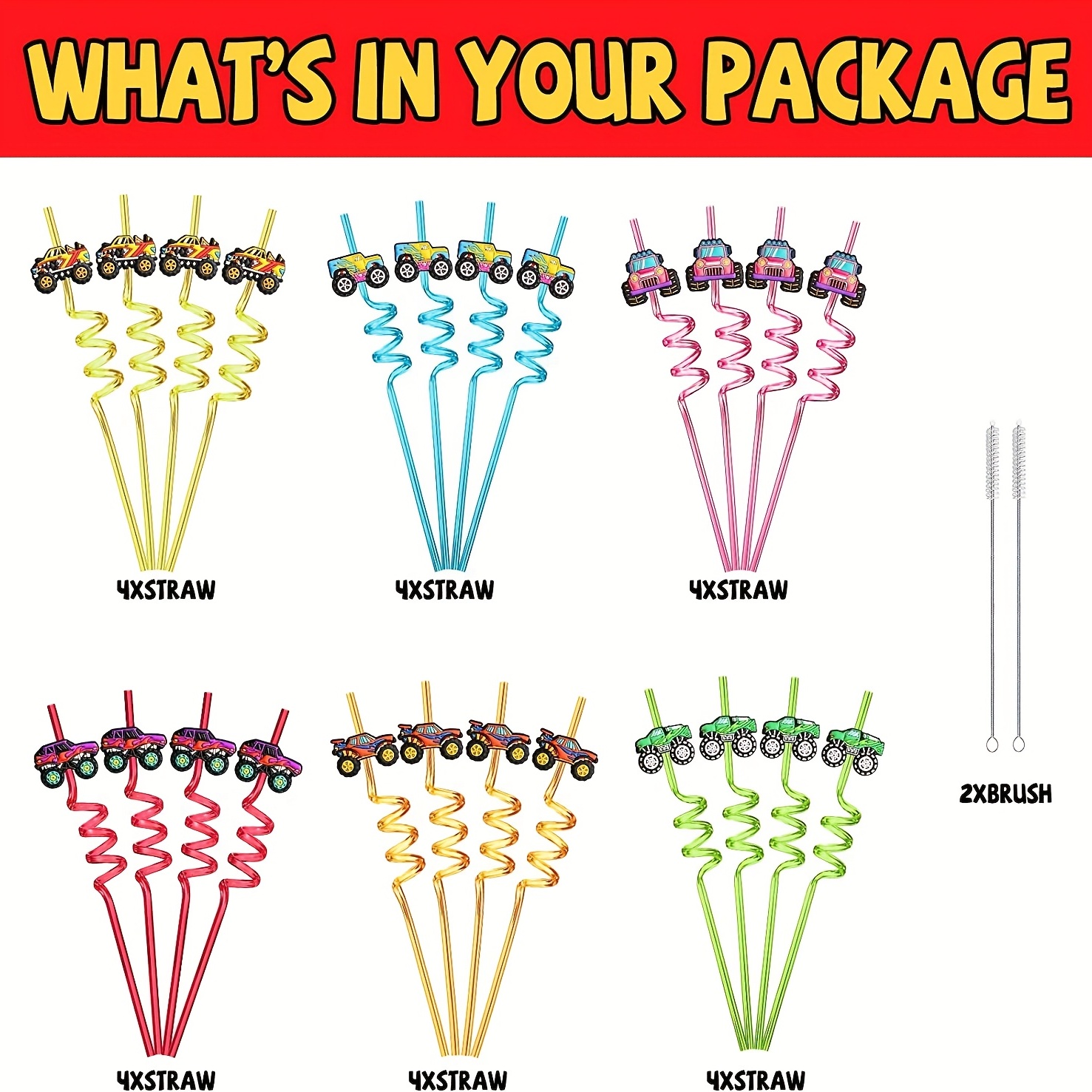 Reusable Plastic Straws With 2 Cleaning Brushes - Perfect For Candyland  Party Favors! - Temu