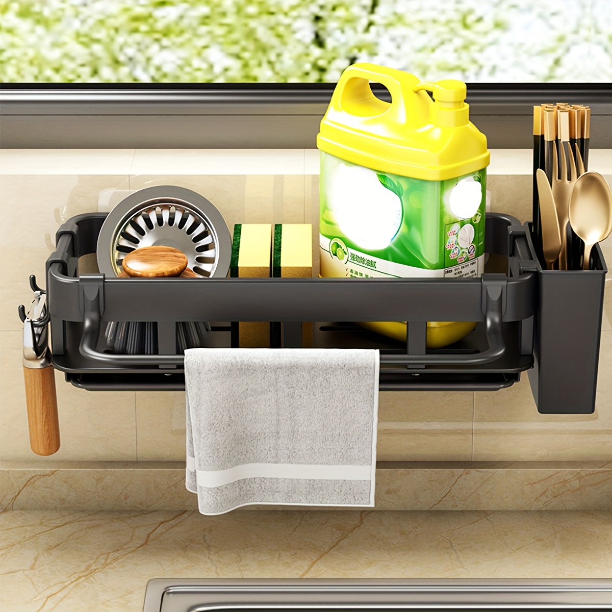 Kitchen Sink Caddy 304 Stainless Steel Sponge Organizer - Temu