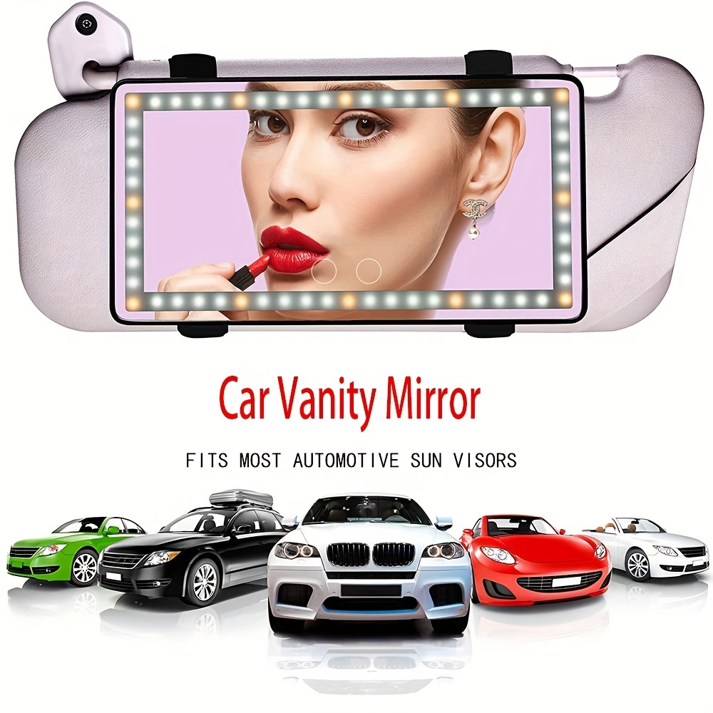 Miroir de maquillage avec lumière pour voiture : Miroir maquillage