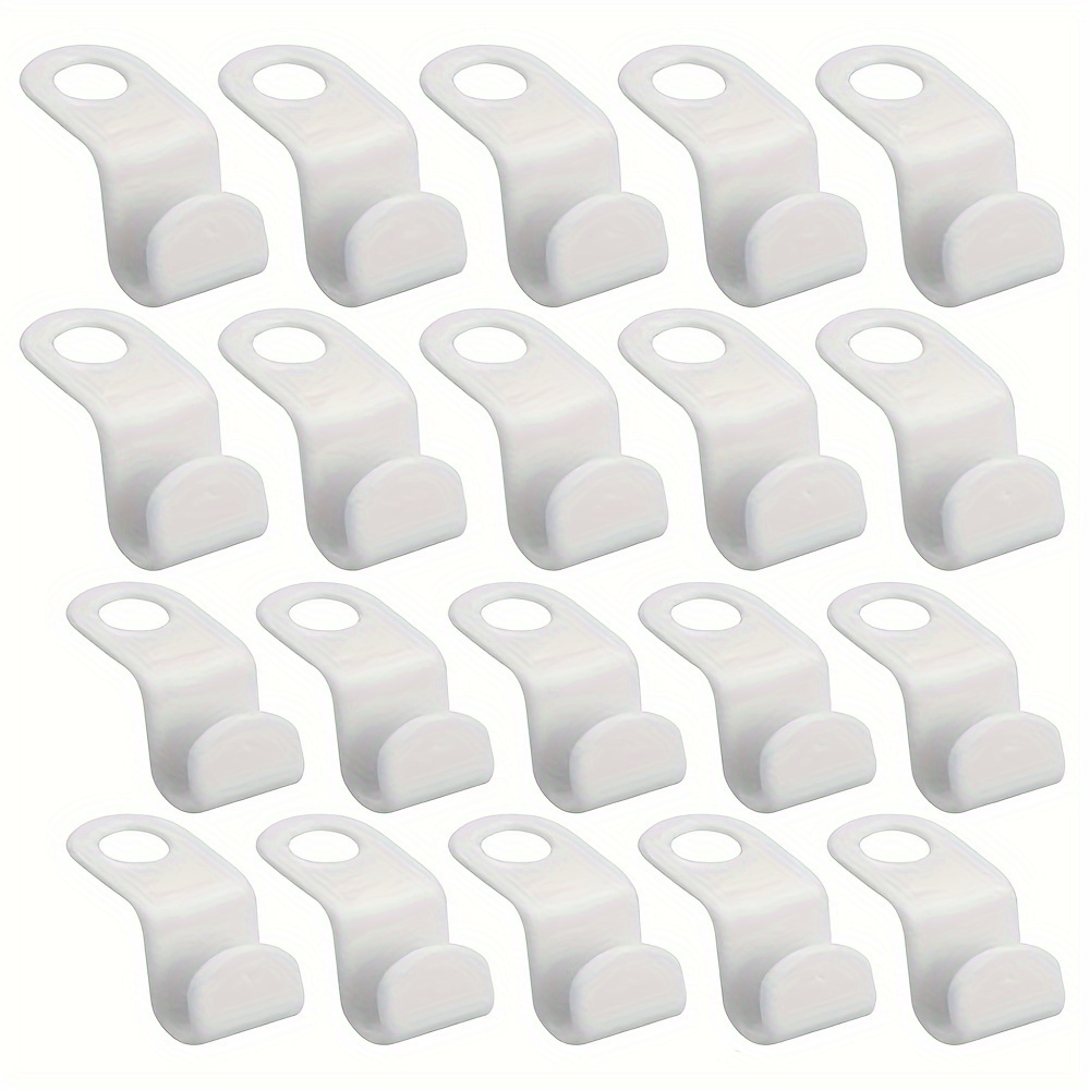 20pcs Plastic Clothes Hangers Connector Hook, Bedroom Mini White Simple Plastic  Clothes Hangers Connector Hook