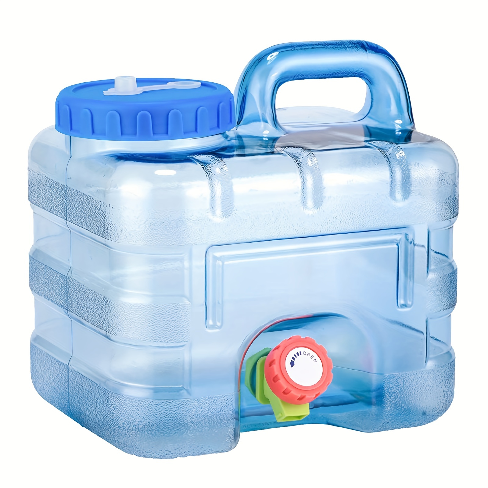  Tanque de agua de plástico con tapa Portador de agua portátil  para acampar con grifo de almacenamiento de agua Jarra Tanque de agua para  el coche Tanque de agua de lavado