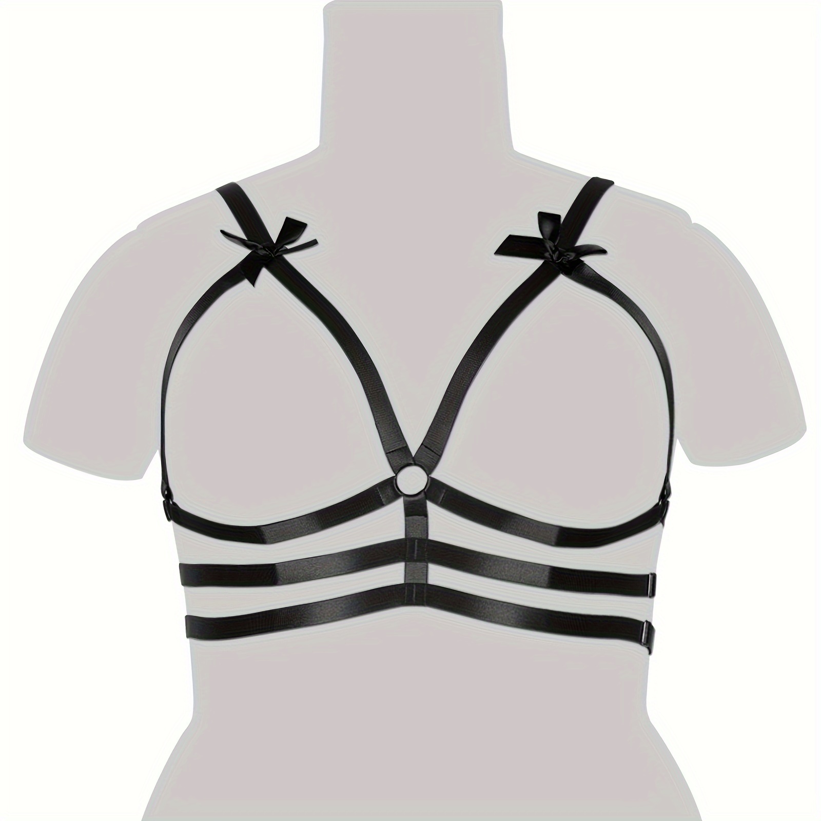 Plus O-ring & Layered Chain Detail Harness Bra