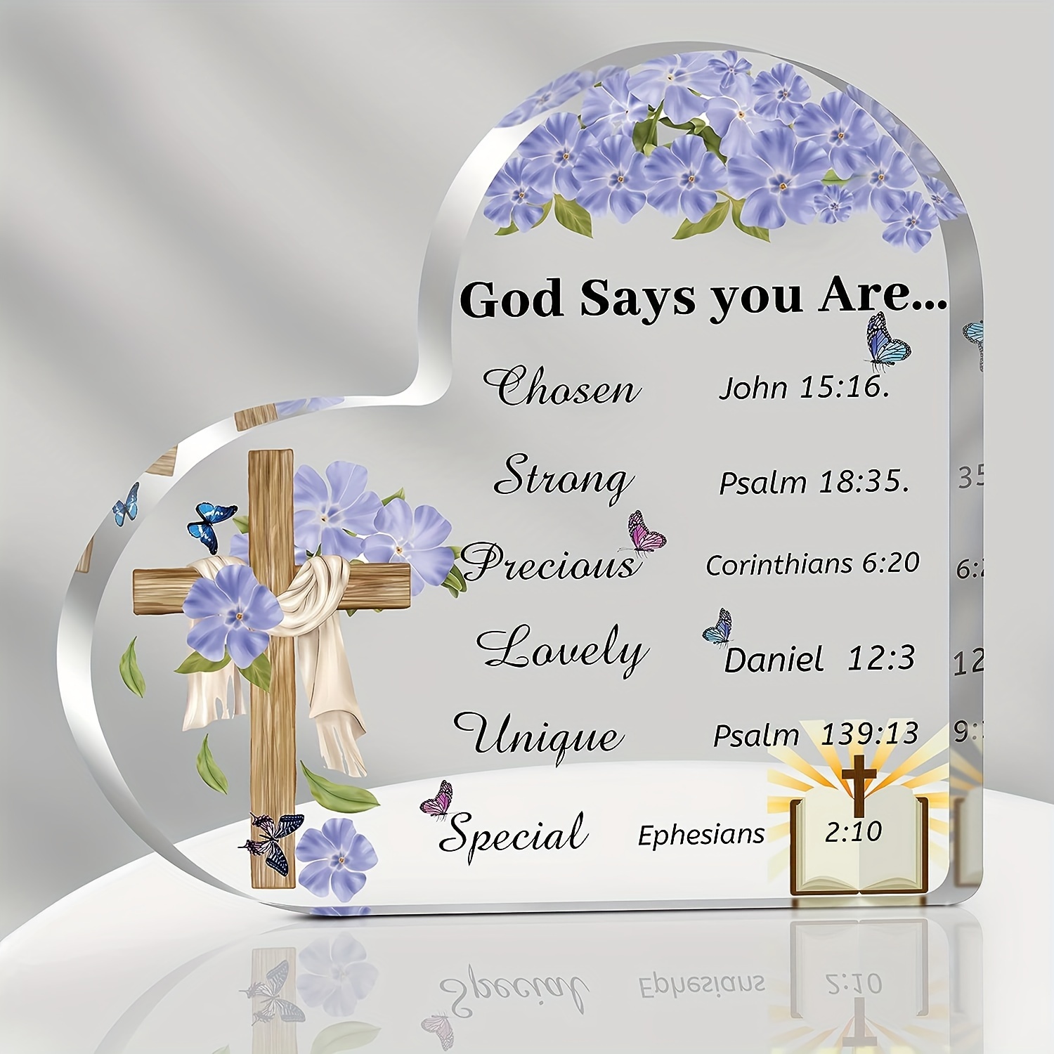 1pc Acrylic Christian Gift For Women, Birthday, Inspiration, Spiritual Gifts,  For Catholic Women, Bestowed Upon Mother, Friends, Female Colleagues,  Sisters, Christian Family, Office Decor Signboard/plaque