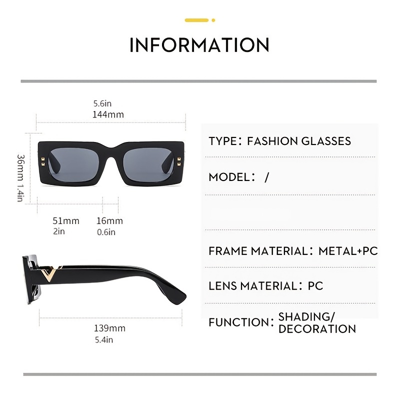 90s Nude Rectangle Trendy Chunky Sunglasses Black Retro 90s Nude Rectangle Sunglasses - Trendy & Versatile main image 4