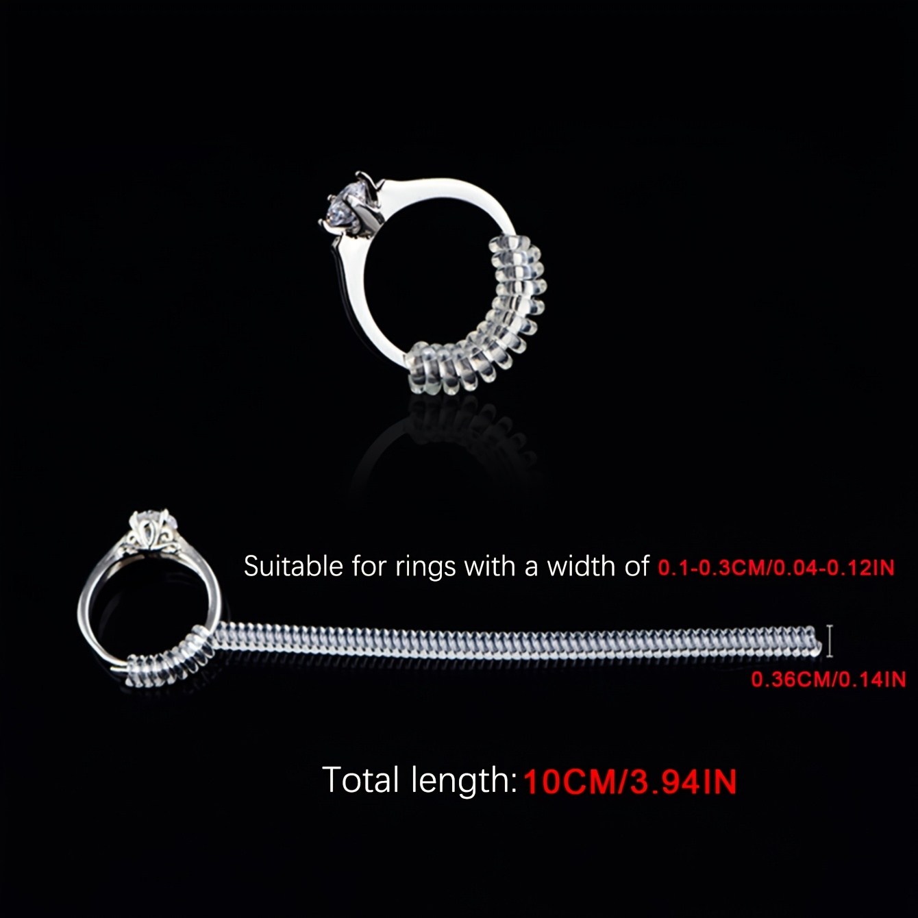  Ajustador de tamaño de anillo para anillos sueltos, paquete de  16 unidades de 8 tamaños de anillo invisible de silicona para hombres y  mujeres, anillos de banda ancha : Arte y Manualidades