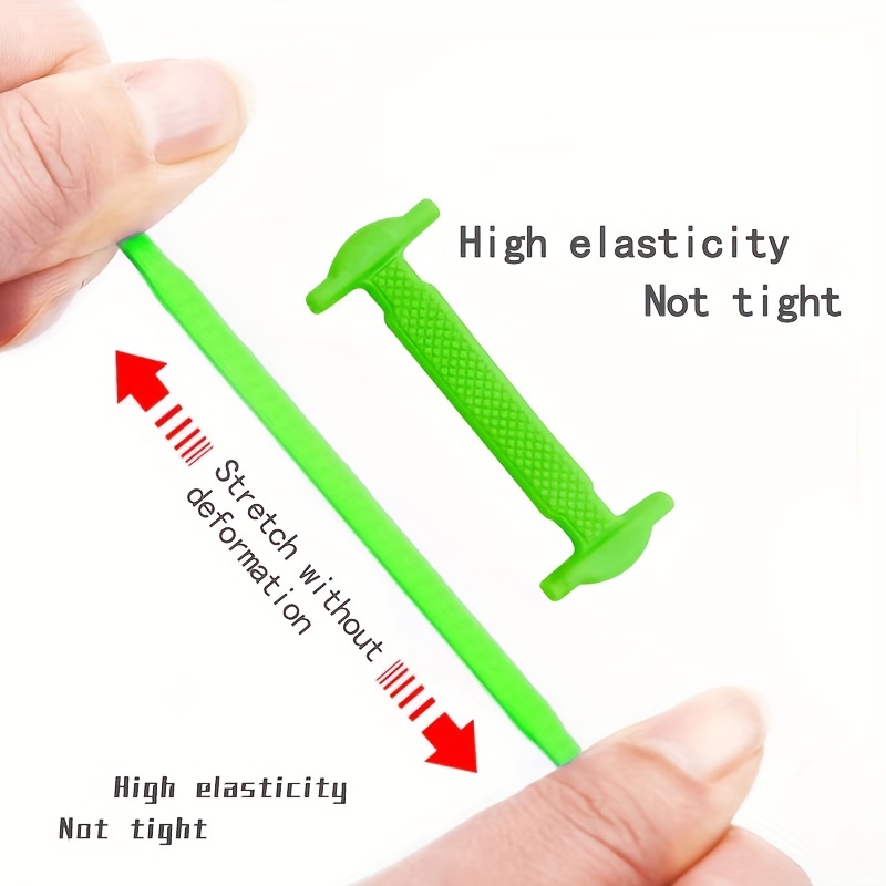 16pcs Per Pack of Elastic Silicone Shoelaces with No-Tie Clips, Versatile And Creative Design.