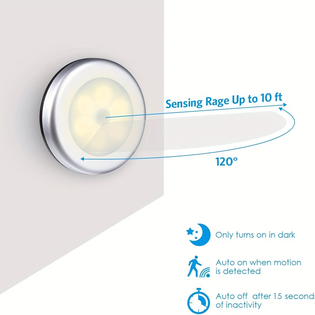 Luz Nocturna Sensor Movimiento 3 Piezas 6 Luces Led - Temu Chile