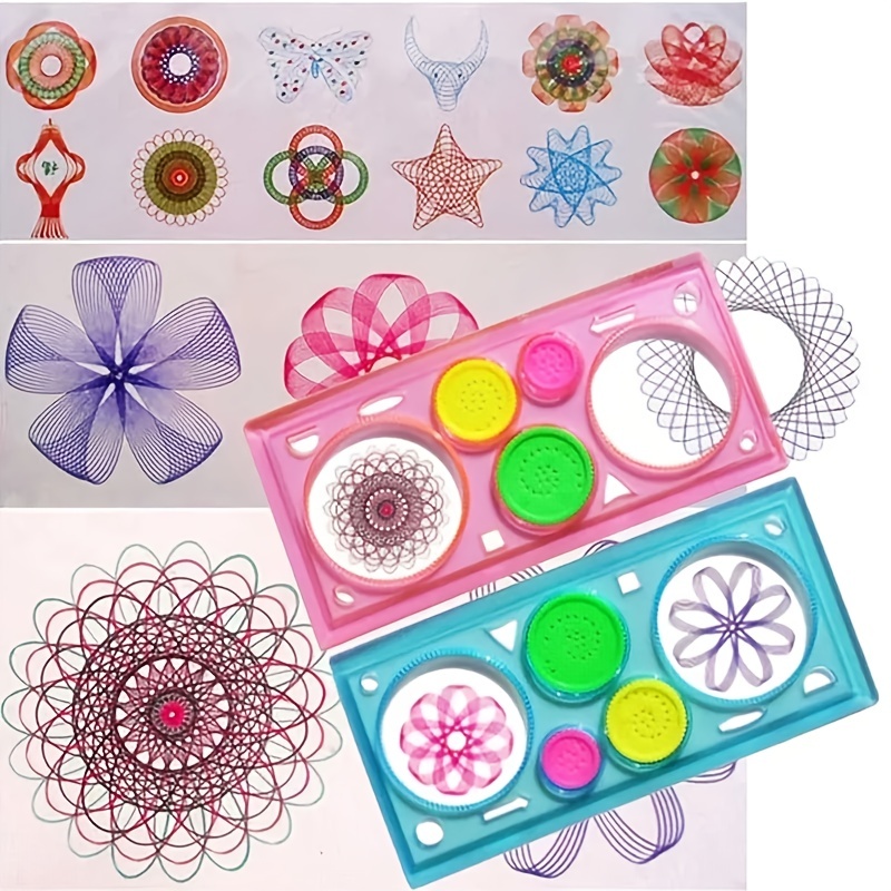 Drawing Rulers Spirograph Deluxe Set Spiral Designs - Temu