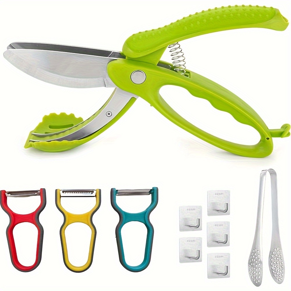 New and Improved Salad Scissors For Chopping Tossing Cutting Vegetable  Cutter Chopper Food Heavy Duty Veggie Slicer Chopped Kitchen Tools Gadgets